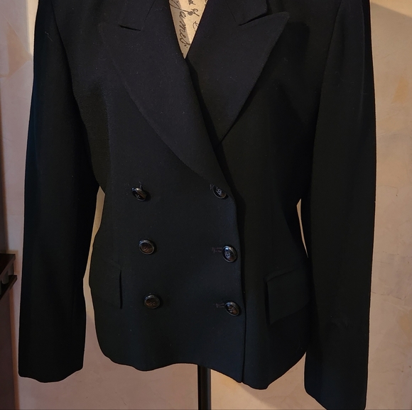 Vintage Authentic Christian Dior Women's Black Wool Blazer Size 14 - Picture 2 of 10